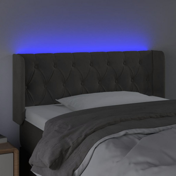 Cabecero con LED de terciopelo gris oscuro 93x16x78/88 cm M 4
