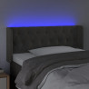 Cabecero con LED de terciopelo gris oscuro 93x16x78/88 cm 4