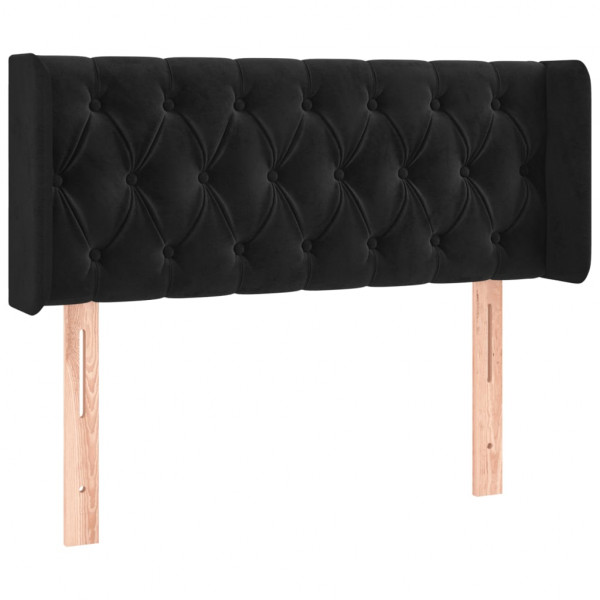 Cabecero con LED de terciopelo negro 93x16x78/88 cm M 3