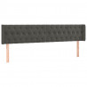 Cabeceira cama c/ luzes LED veludo 203x16x78/88cm cinza-escuro 3