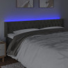 Cabecero con LED de terciopelo gris oscuro 203x16x78/88 cm 4