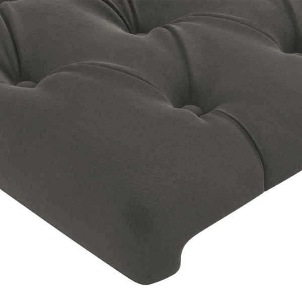 Cabecero con LED de terciopelo gris oscuro 203x16x78/88 cm M 5