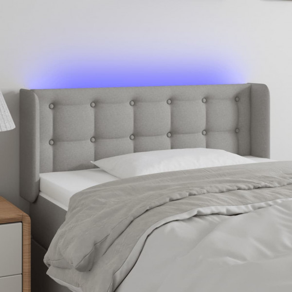 Cabecero con LED de tela gris claro 83x16x78/88 cm D