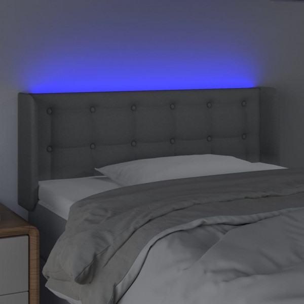 Cabecero con LED de tela gris claro 83x16x78/88 cm M 4