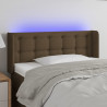 Cabecero con LED de tela marrón oscuro 83x16x78/88 cm 1