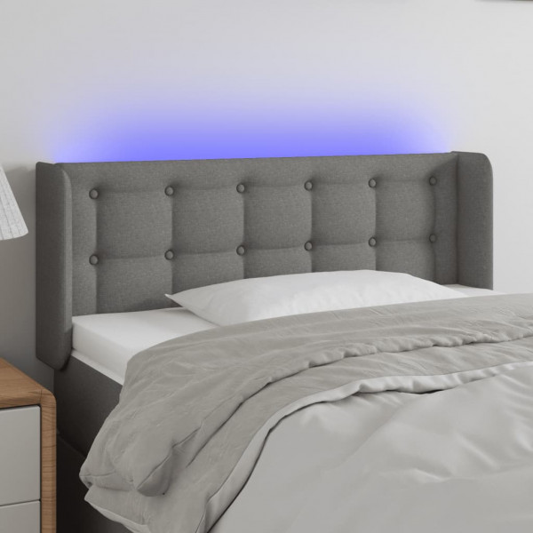 Cabecero con luces LED de tela gris oscuro 93x16x78/88 cm D