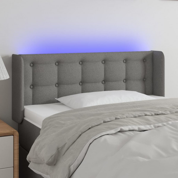 Cabecero con LED de tela gris oscuro 103x16x78/88 cm D