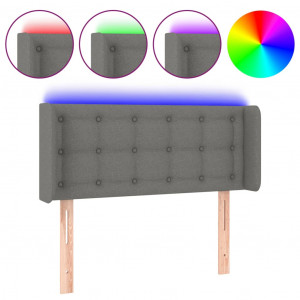Cabecero con LED de tela gris oscuro 103x16x78/88 cm H