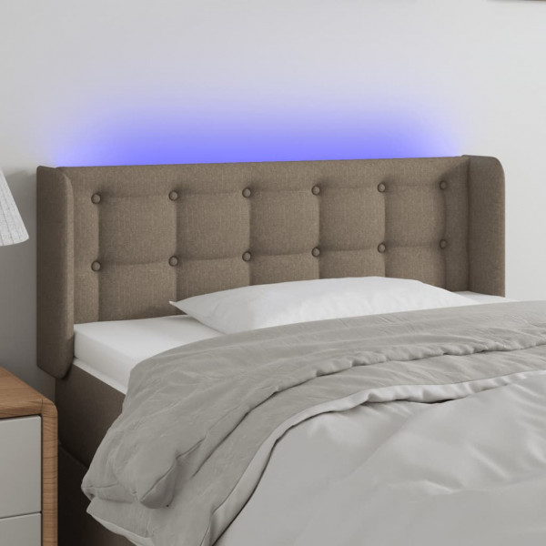 Cabecero con LED de tela gris taupe 103x16x78/88 cm D