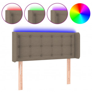 Cabeceira de cama c/ luzes LED 103x16x78/88cm cinza-acastanhado H
