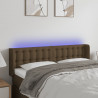 Cabecero con LED de tela marrón oscuro 147x16x78/88 cm 1
