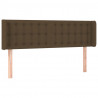 Cabeceira de cama c/ luzes LED tecido 147x16x78/88 cm castanho 3