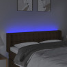 Cabecero con LED de tela marrón oscuro 147x16x78/88 cm 4