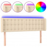 Cabecero con LED de tela crema 147x16x78/88 cm 2