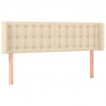 Cabeceira de cama c/ luzes LED tecido 147x16x78/88 cm cor creme 3
