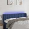 Cabecero con LED de tela azul 147x16x78/88 cm 1