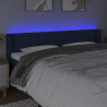 Cabecero con LED de tela azul 163x16x78/88 cm 4