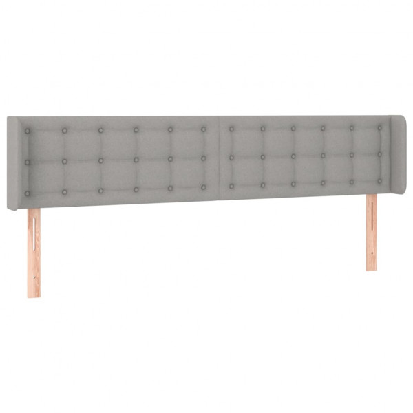 Cabecero con LED de tela gris claro 183x16x78/88 cm M 3