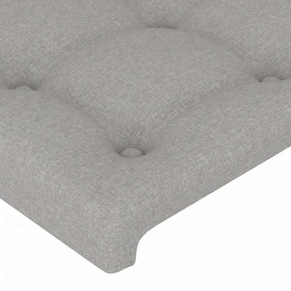 Cabecero con LED de tela gris claro 183x16x78/88 cm M 5