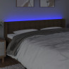 Cabecero con LED de tela marrón oscuro 183x16x78/88 cm 4