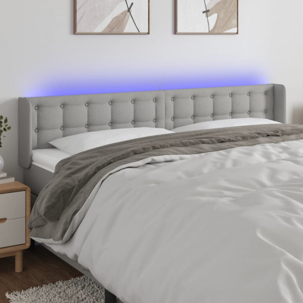 Cabecero con LED de tela gris claro 203x16x78/88 cm D