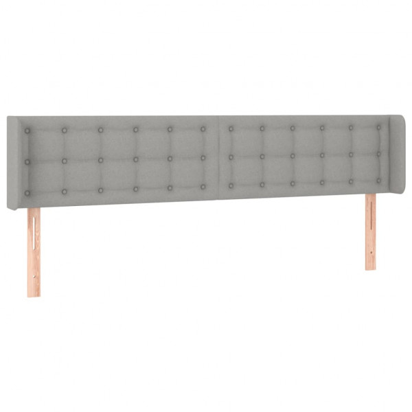 Cabeceira cama c/ luzes LED tecido 203x16x78/88 cm cinza-claro M 3