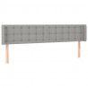Cabecero con LED de tela gris claro 203x16x78/88 cm 3