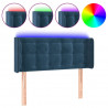 Cabecero con LED de terciopelo azul oscuro 83x16x78/88 cm 2