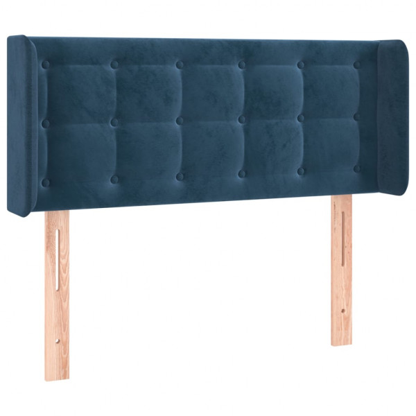 Cabecero con LED de terciopelo azul oscuro 83x16x78/88 cm M 3