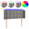 Cabecero con LED de terciopelo gris claro 93x16x78/88 cm 2