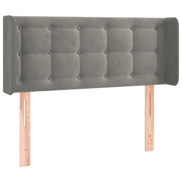 Cabeceira de cama c/ luzes LED veludo 93x16x78/88cm cinza-claro M 3