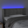 Cabeceira de cama c/ luzes LED veludo 93x16x78/88cm cinza-claro 4