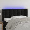Cabecero con LED de terciopelo negro 93x16x78/88 cm 1