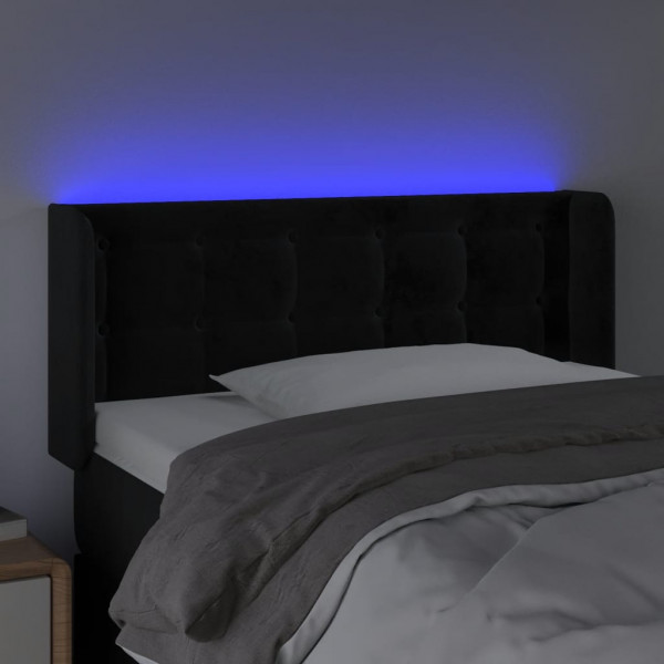 Cabecero con LED de terciopelo negro 93x16x78/88 cm M 4