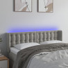 Cabecero con LED de terciopelo gris claro 147x16x78/88 cm 1