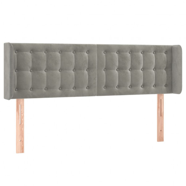 Cabecero con LED de terciopelo gris claro 147x16x78/88 cm M 3