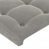 Cabecero con LED de terciopelo gris claro 147x16x78/88 cm 5