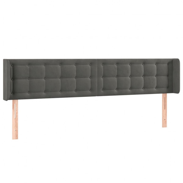Cabecero con LED de terciopelo gris oscuro 163x16x78/88 cm M 3