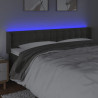 Cabeceira cama c/ luzes LED veludo 163x16x78/88cm cinza-escuro 4