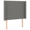 Cabeceira cama c/ luzes LED tecido 83x16x118/128cm cinza-escuro 3