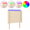Cabeceira de cama c/ luzes LED tecido 83x16x118/128cm cor creme 2