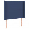 Cabeceira de cama c/ luzes LED tecido 83x16x118/128 cm azul 3