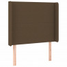 Cabecero con LED de tela marrón oscuro 93x16x118/128 cm 3