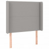 Cabecero con LED de tela gris claro 103x16x118/128 cm 4