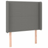 Cabecero con LED de tela negro 103x16x118/128 cm 3