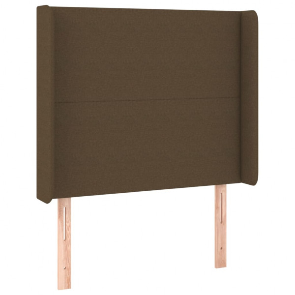 Cabecero con LED de tela marrón oscuro 103x16x118/128 cm M 4