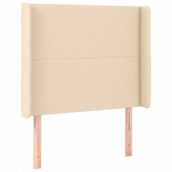 Cabeceira cama c/ luzes LED tecido 103x16x118/128 cm cor creme M 4
