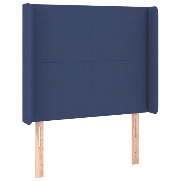 Cabecero con LED de tela azul 103x16x118/128 cm M 3