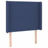 Cabecero con LED de tela azul 103x16x118/128 cm 3
