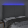 Cabecero con LED de tela gris claro 147x16x118/128 cm 3